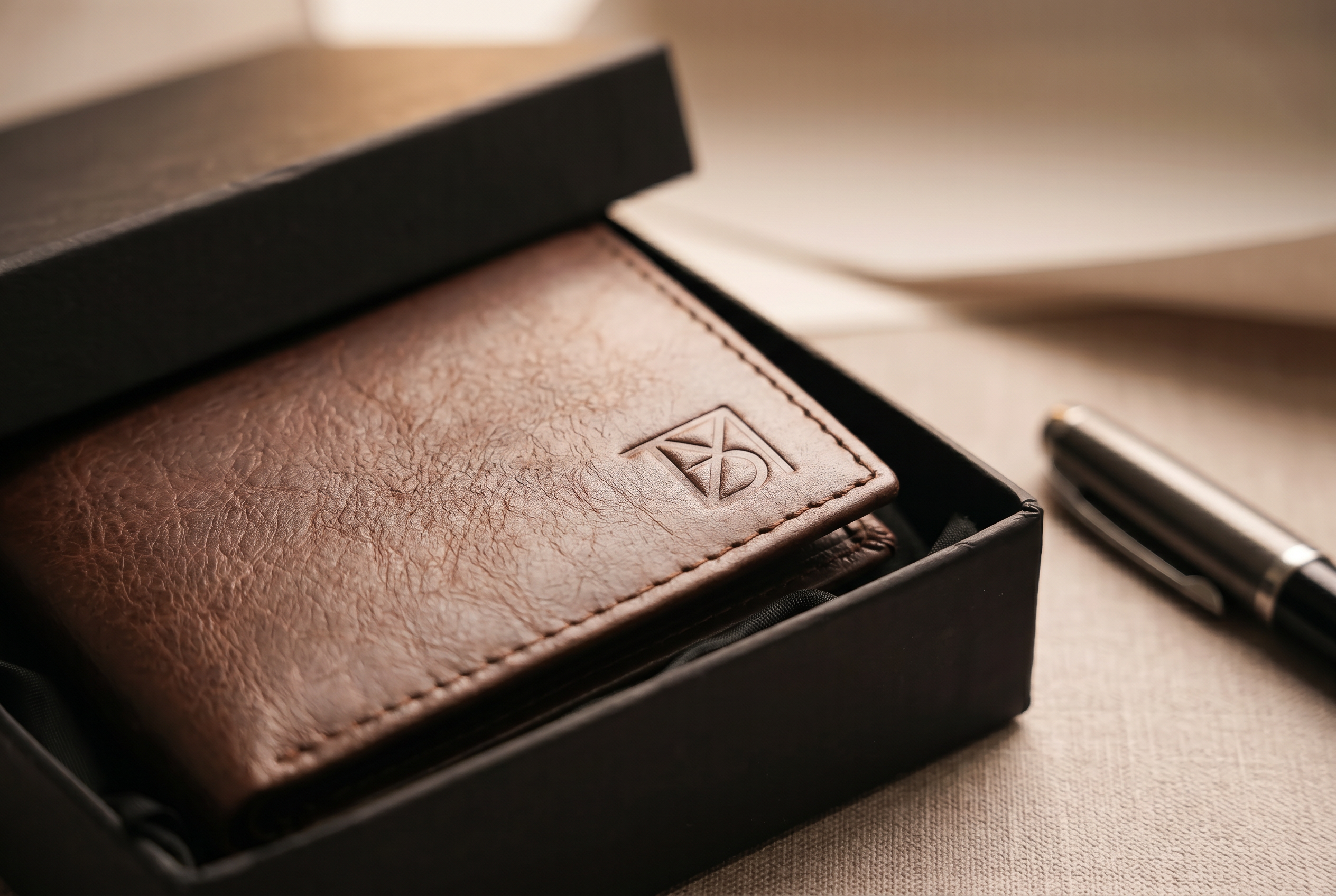 BM Saddle Premium Brown Leather Bifold Wallet