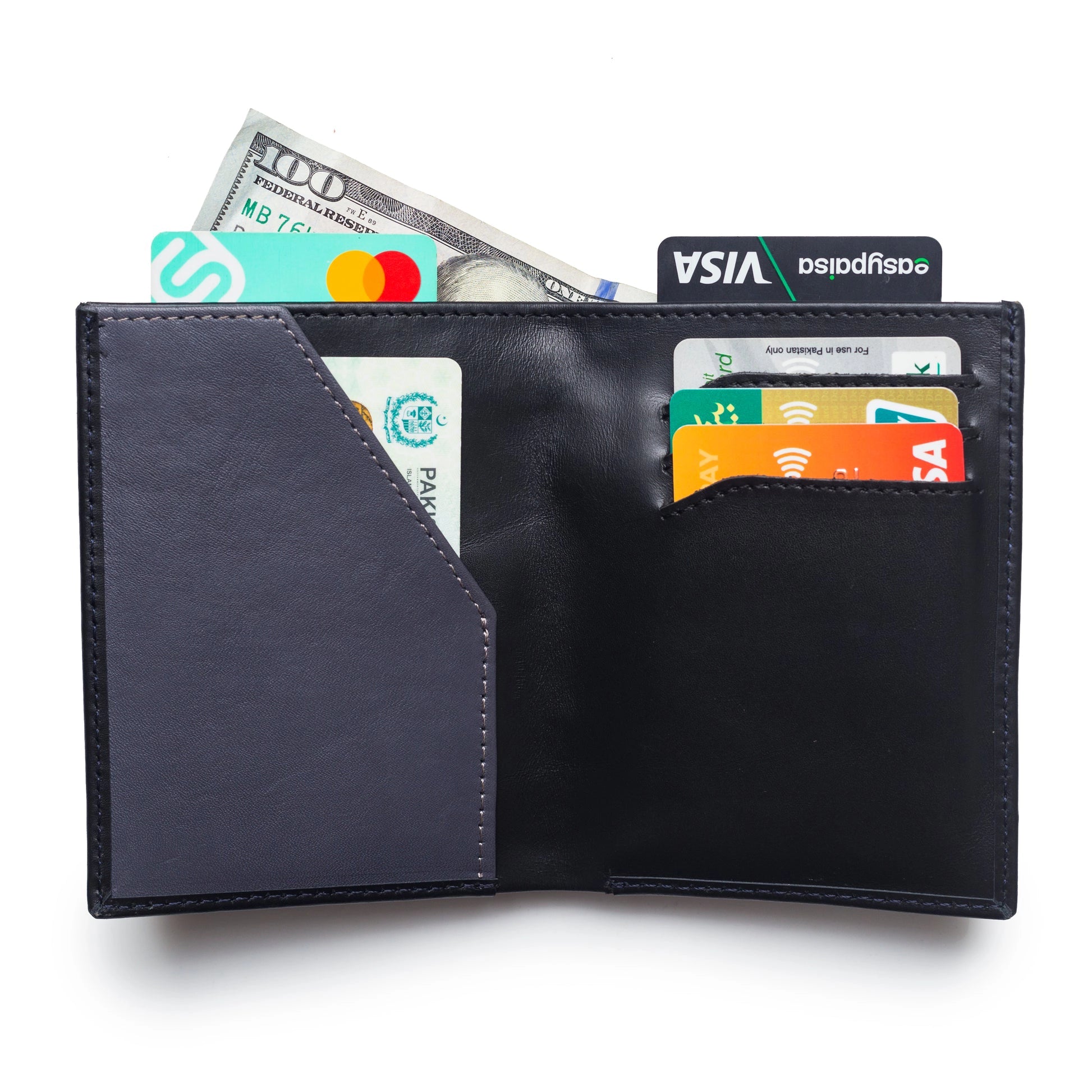 Multiple Card Slots & Cash Pocket Black Wallet by BM7