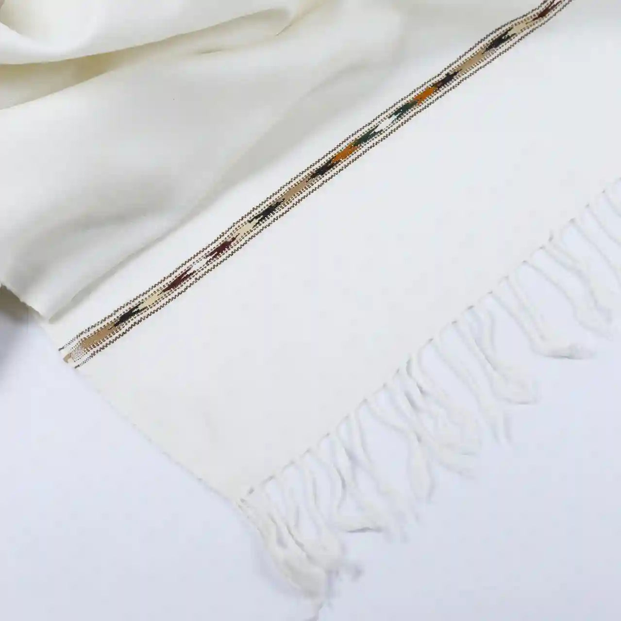 Men wearing traditional off-white shawl with shalwar kameez