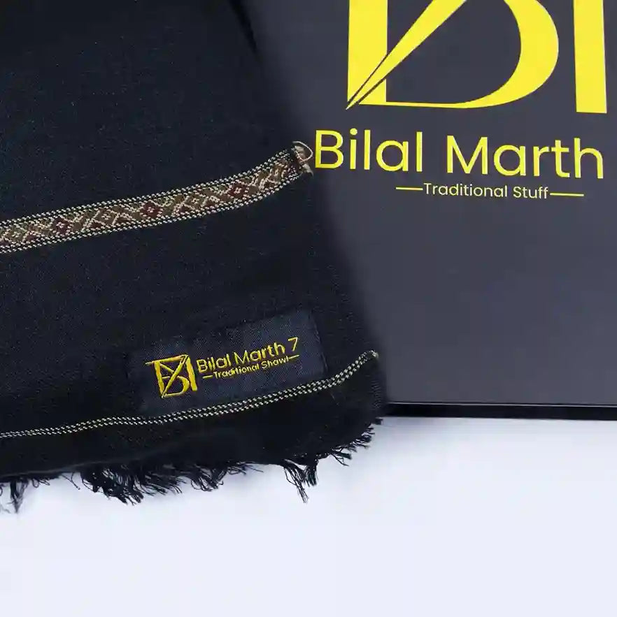 Classic traditional black shawl for men by BM7