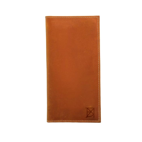 Classic Tan Leather Cheque Book Brown Wallet by BM7