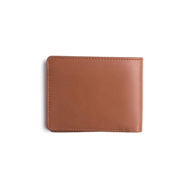 Minimalist Tan Bi-Fold Leather Brown Wallet by BM7
