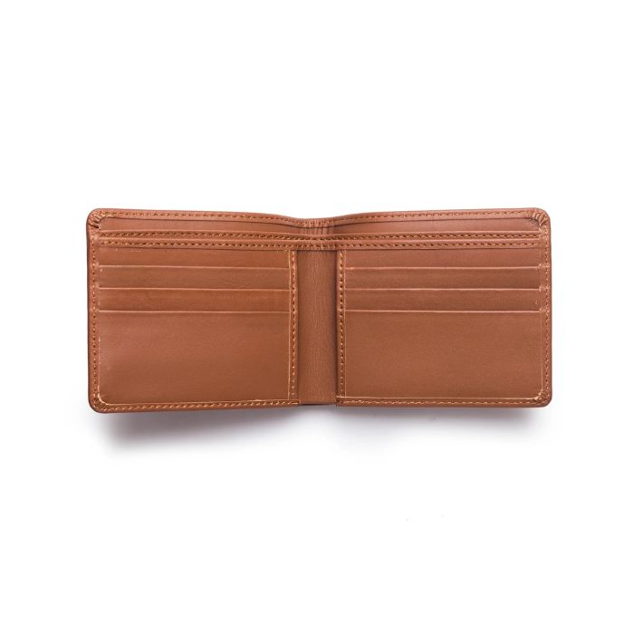 Minimalist Tan Bi-Fold Leather Brown Wallet by BM7