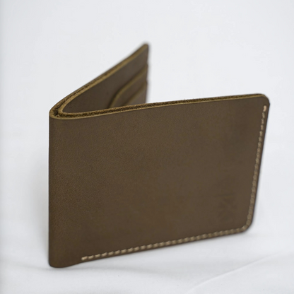 Sleek Green Leather Wallet – Modern & Minimal by BM7