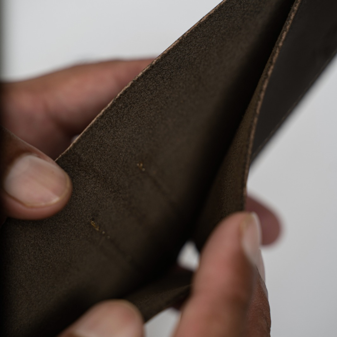 Sleek Gray Leather Wallet – Modern & Minimal by BM7"