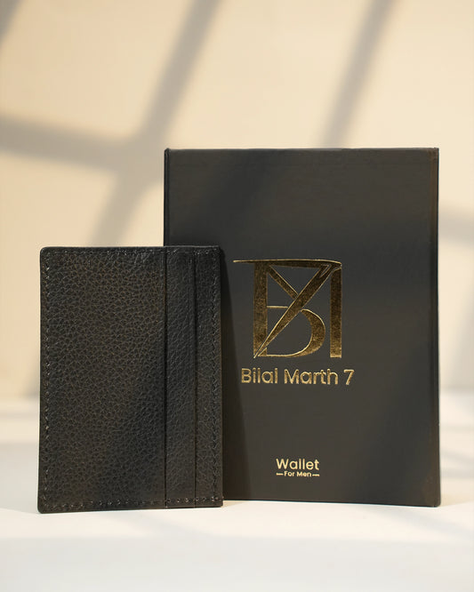 Walnut Premium Black Leather Card Holder Bilal Marth 7