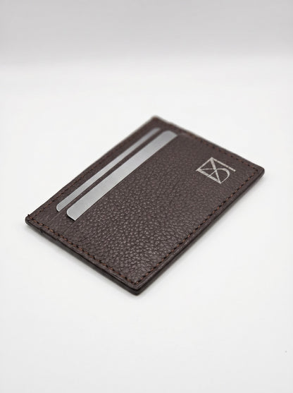 BM Walnut Premium Dark Brown Leather Card Holder