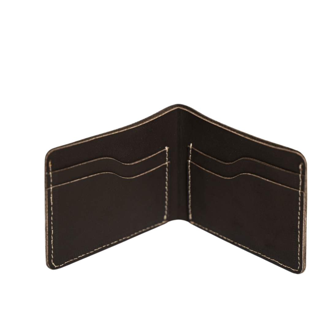 Sleek Gray Leather Wallet – Modern & Minimal by BM7"
