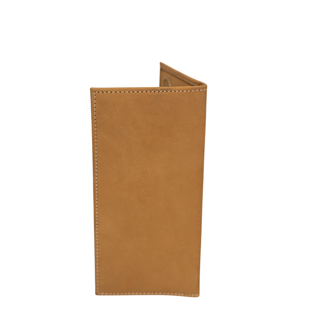 Classic Tan Leather Cheque Book Brown Wallet by BM7