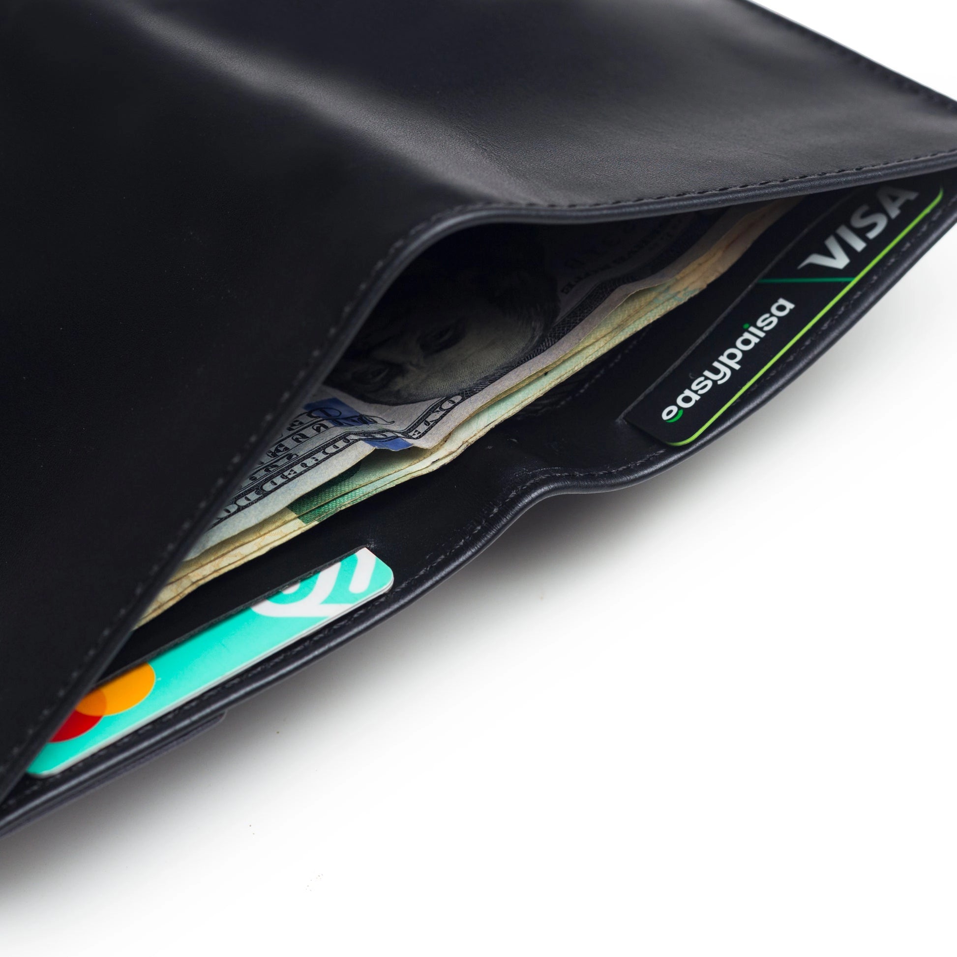 Multiple Card Slots & Cash Pocket Black Wallet by BM7