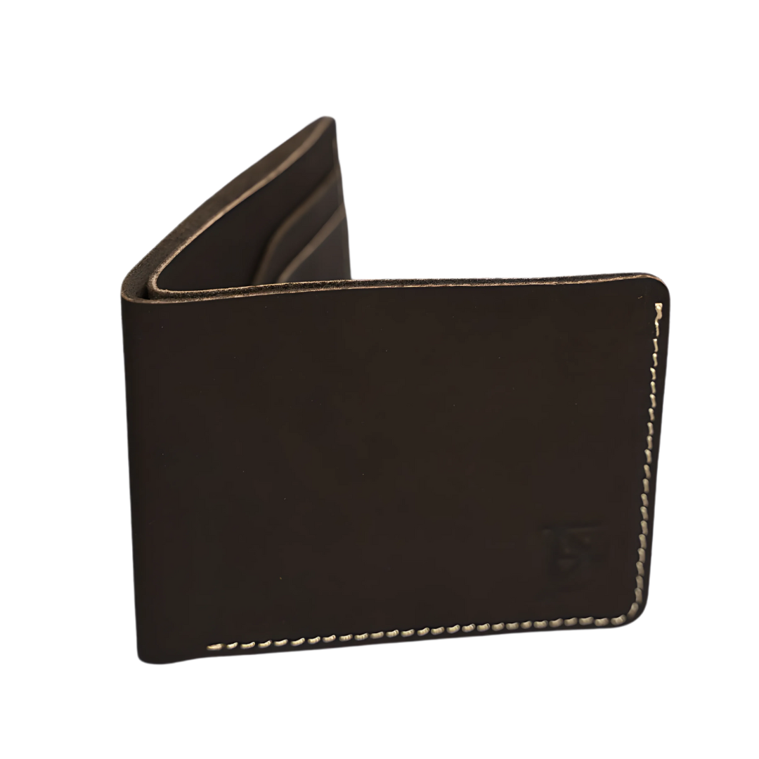 Sleek Gray Leather Wallet – Modern & Minimal by BM7"