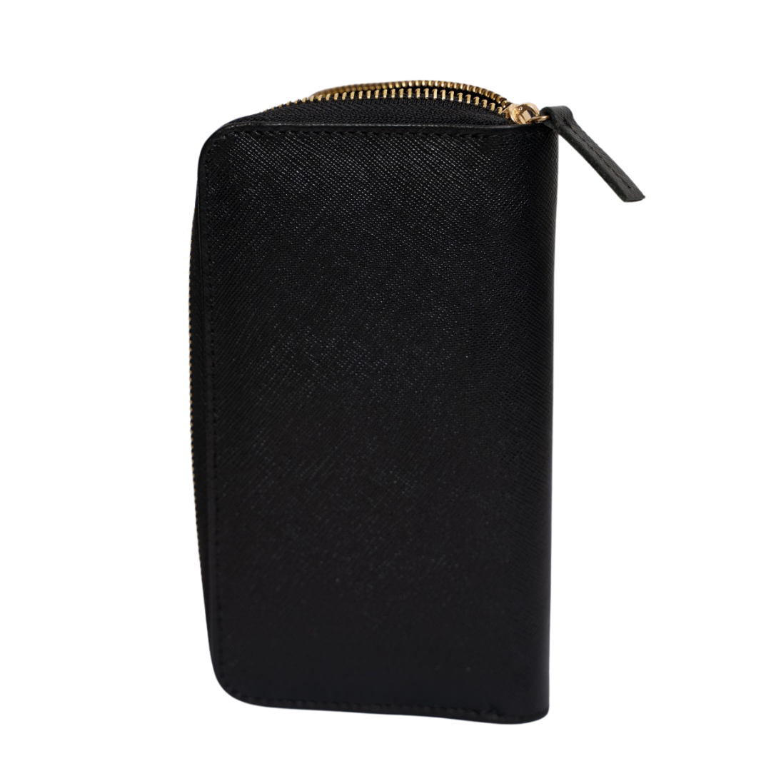 Premium Long Zip Leather Wallet – Classic Black by BM7