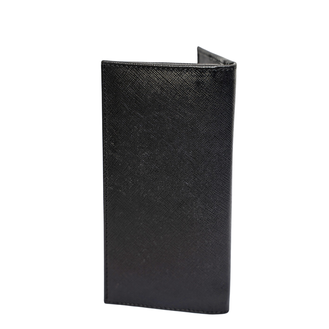 Matter Black Leather Long Size Wallet for Men by BM7