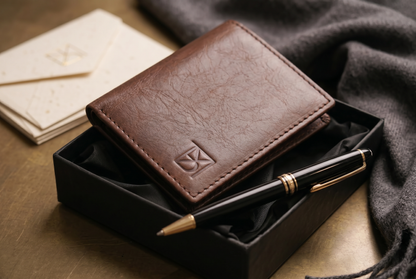 BM Saddle Premium Brown Leather Bifold Wallet
