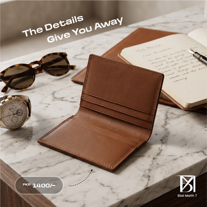 BM Saddle Premium Brown Leather Bifold Wallet
