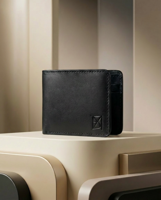 BM Obsidian Premium Black Leather Bifold Wallet Bilal Marth 7