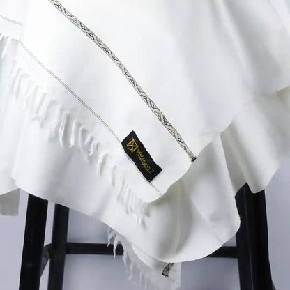 Classic traditional white shawl for men by BM7