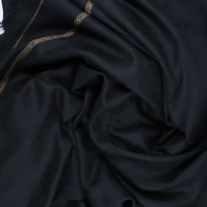 Traditional black wool shawl for men winter wear by BM7
