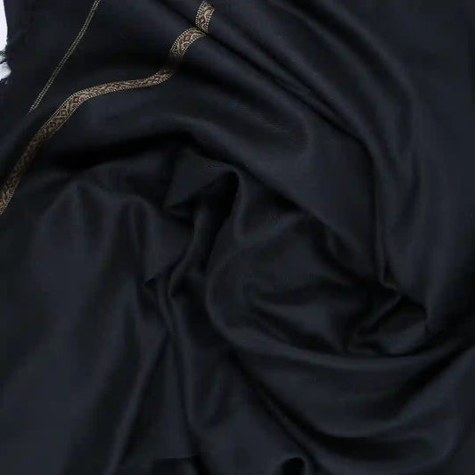 Traditional black wool shawl for men winter wear by BM7