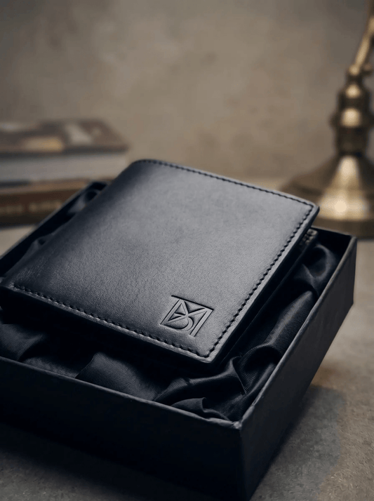 BM Obsidian Premium Black Leather Bifold Wallet - Bilal Marth 7