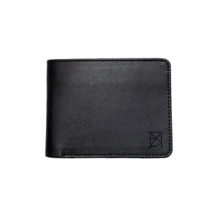 Minimalist Tan Bi-Fold Leather Black Wallet by BM7