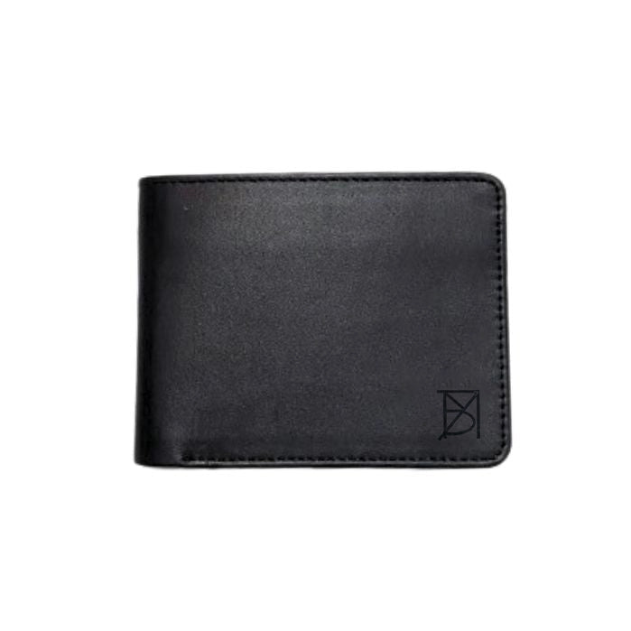 Minimalist Tan Bi-Fold Leather Black Wallet by BM7