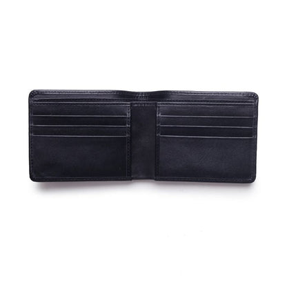 Minimalist Tan Bi-Fold Leather Black Wallet by BM7