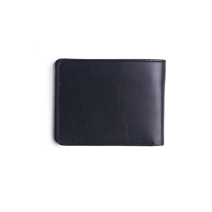Minimalist Tan Bi-Fold Leather Black Wallet by BM7
