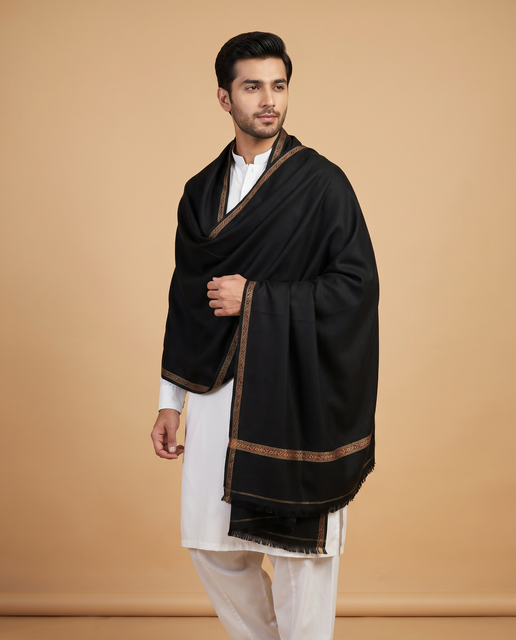 Traditional White Shawl for Men – Premium Winter Wool Shawl Bilal Marth 7