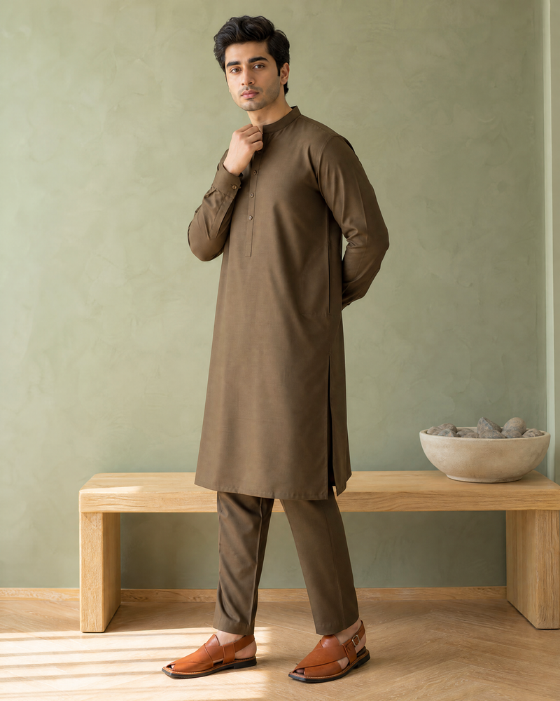 Blue Mint Cotton by BM7 (Wooden brown)