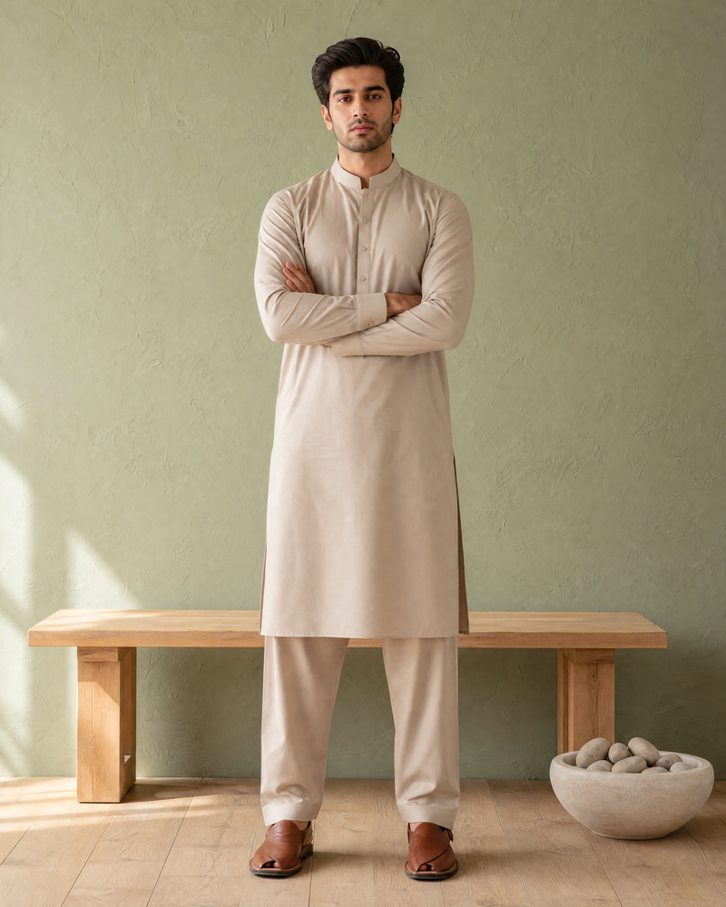 Blue Mint Cotton by BM7 (Soft Beige)