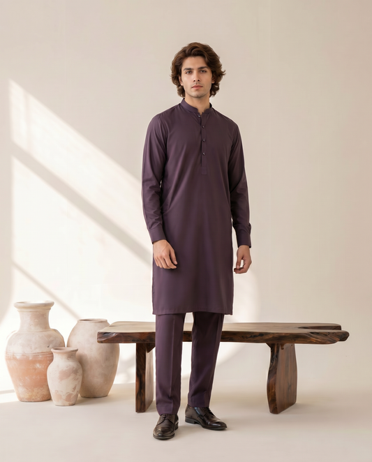 Dark Plum Treasure Wrinkle Free Bilal Marth 7